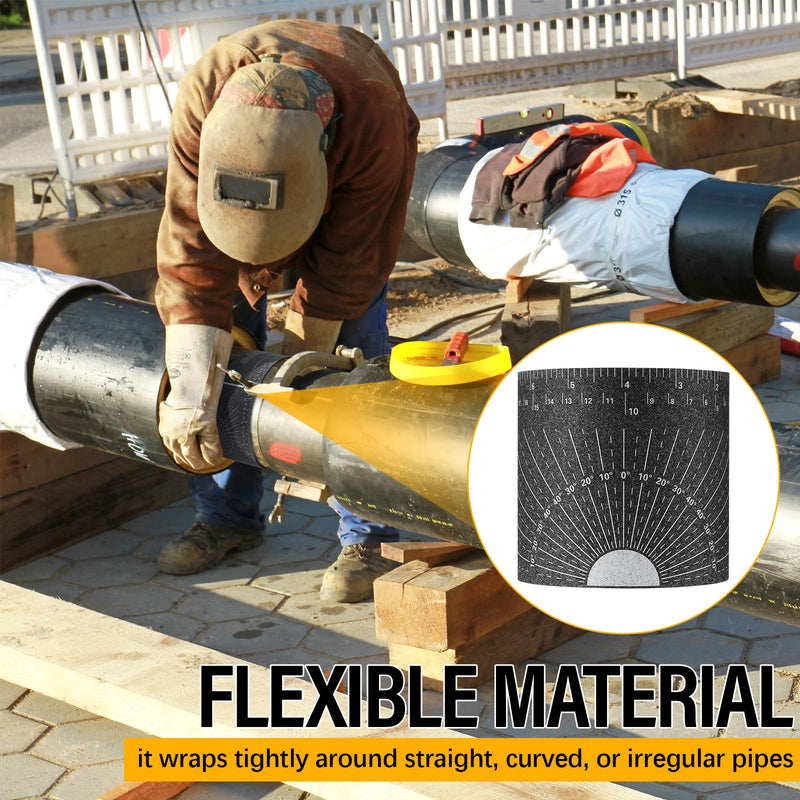 2 Pcs 72 Inch Extra Long Wrap Around Pipe Tool, Flexible Heat Resistant Measuring Tool for 1" to 16" Curved or Irregular Surface, Industrial-Grade Portable Gauge for Plumbers & DIY (350 ℉) 350 ℉ 1" to 16" 2