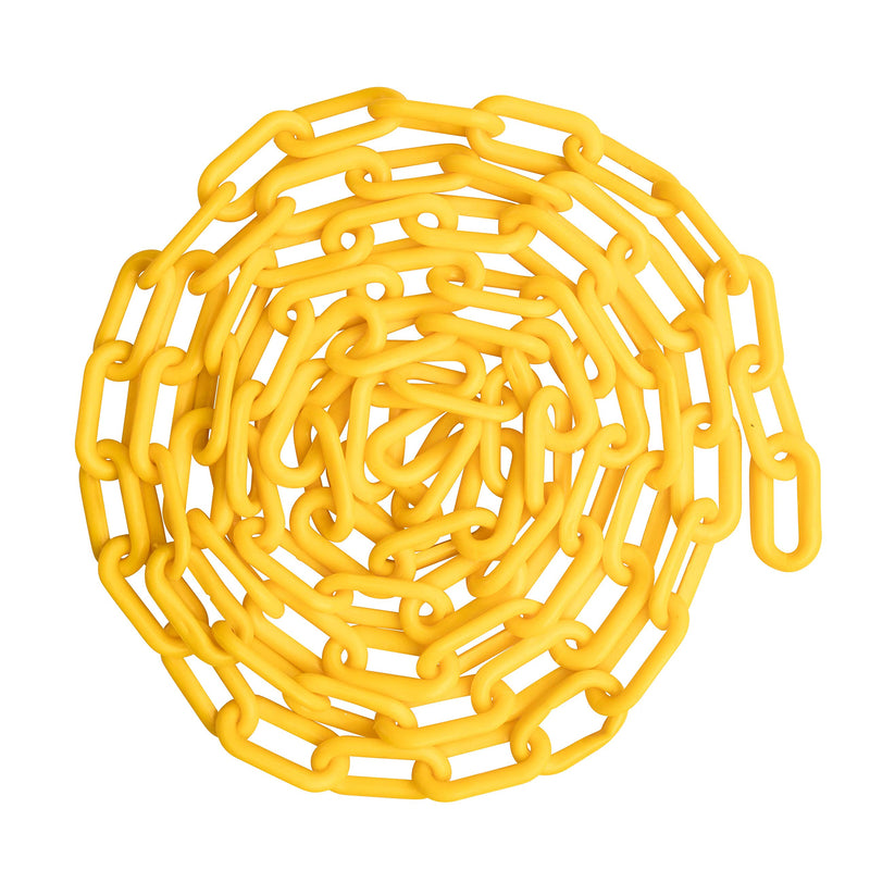 US Weight (Made in USA) 2" x 25' Yellow Plastic Safety Chain ft. SunShield UV Resistant Technology 25 FEET