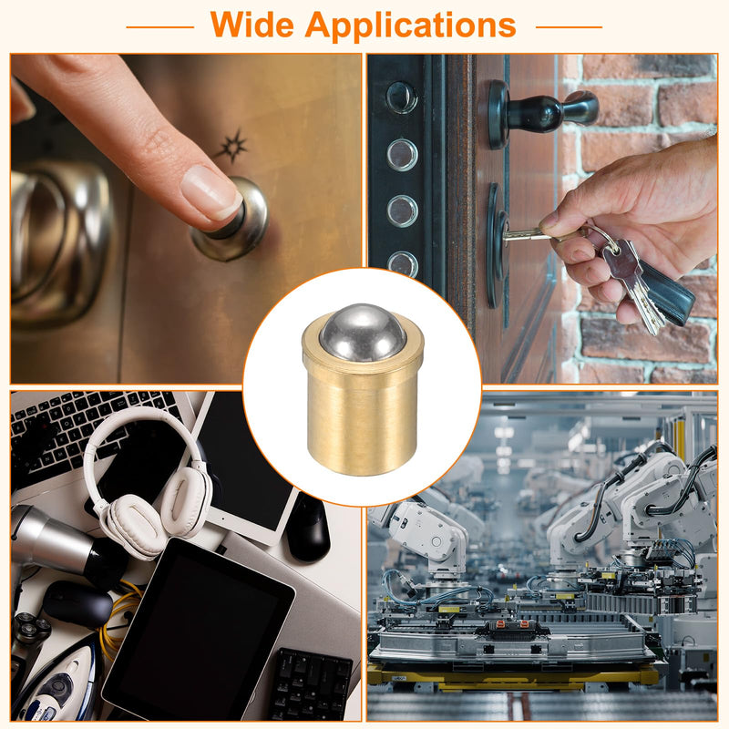 uxcell 15Pcs 304 Stainless Steel Ball Plunger, 4mm Dia. Ball Catch Latch Smooth Push Fit Spring Plunger Precision Positioning End Force 25N for Mechanical Devices, Furniture (5x7.5mm) 4x5x7.5mm(25N）