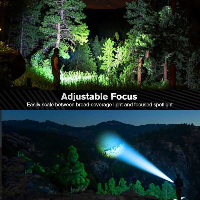 Flashlights Rechargeable,Super Bright High Lumens Flash Light,5 Modes Zoomable Tactical Flash Light,Waterproof Handheld Powerful Flashlights for Emergencies Camping Home Camping Essentials Gift-2Pack