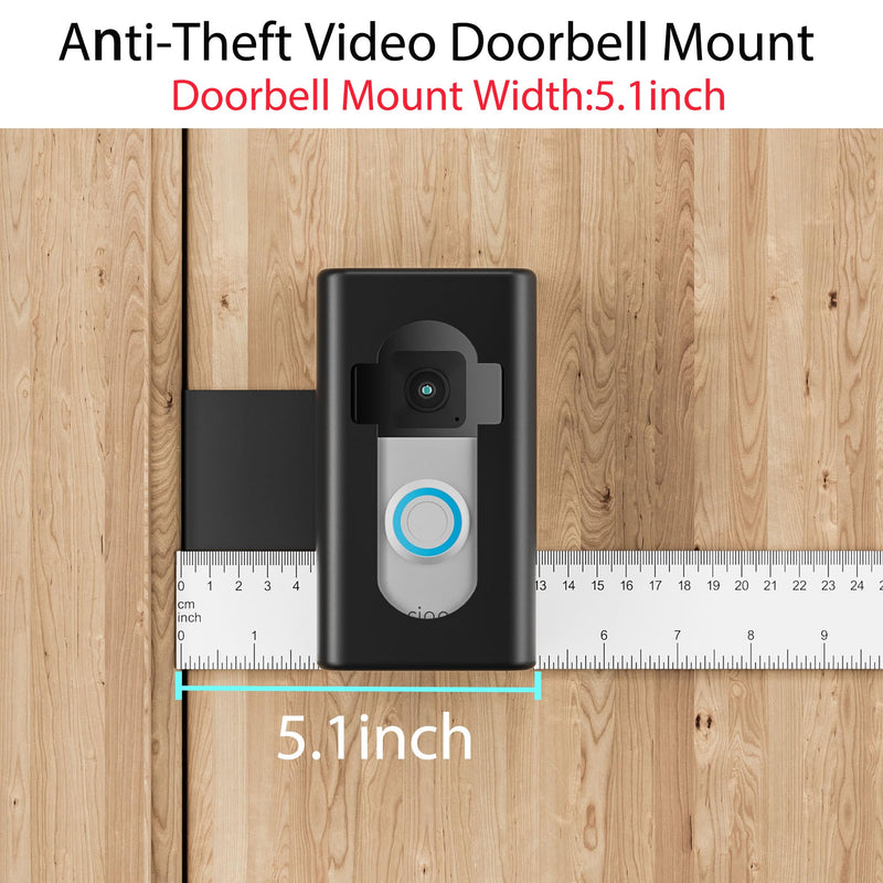 Anti-Theft Video Doorbell Mount,AHBTEYM Ring Doorbell Mount No Drill Bracket Holder Accessories for Apartment Home Rentals Compatible with Video Doorbell 4/3/3 Plus/2/1/2021/2023 Release(Black) Black