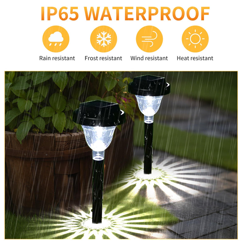 Siatom Solar Pathway Lights 10 Pack, Bright Solar Path Lights Outdoor Waterproof IP65, Walking Path Solar Lights for Outside, Garden, Lawn, Walkway, Yard (Cold White)