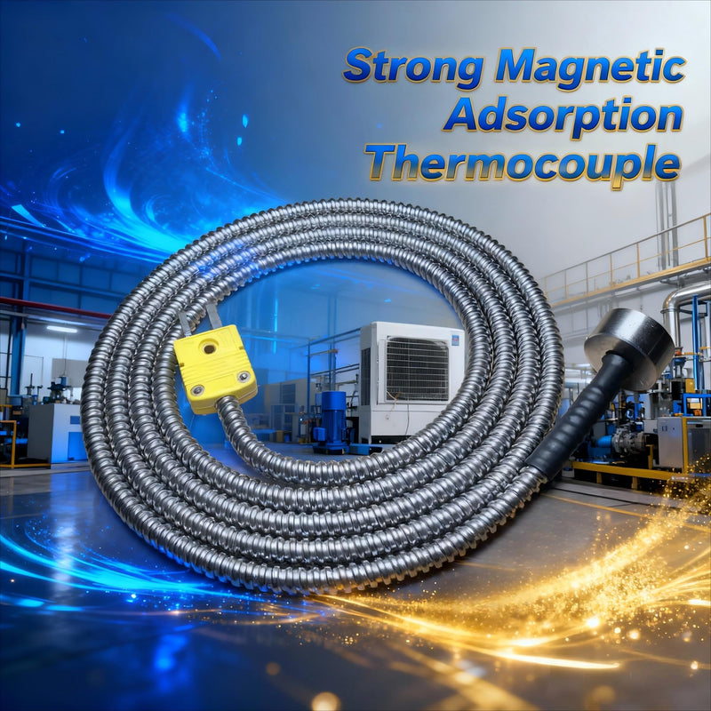 Strong Magnetic Adsorption Tube Shielded Wire Type K Thermocouple | 59-inch, Temperature Range 32~845℉