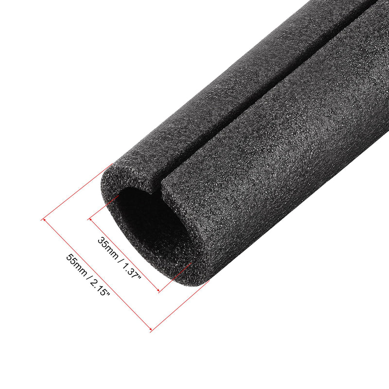 uxcell Foam Tube 1.64 Ft Length 1.37in ID 2.15in OD Hollow Pipe Cover for Protecting Pipes and Heat Preservation Black 2 Pack 1.37 x 2.15inch