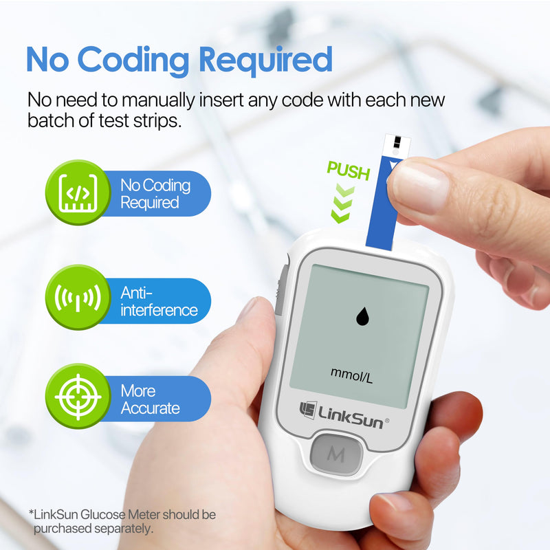 Diabetic Blood Test Strips*300, Used for G-425-1,G-425-2V, G-425-3, G-427B Blood Glucose Monitor Only, 0.7μl Blood Sample, Accurate Measurement, Results in 5 Seconds, 6 Bottles of 50 Pieces Each