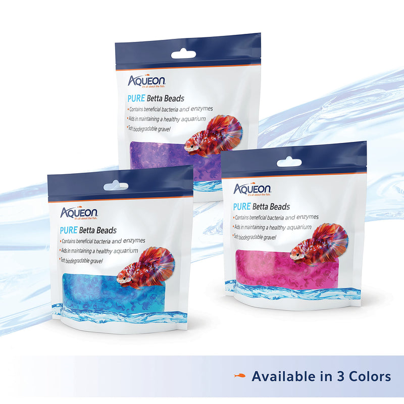 Aqueon Pure Betta Beads, Purple One Pouch