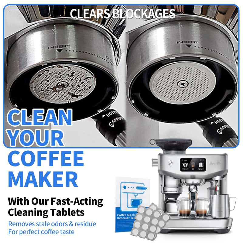 Coffee Machine Cleaning Tablets, Machine Descaler Tablets, 24PCS Coffee Machine Descaler Tablets - Plant-Based Universal Cleaner for Keurig Nespresso Delonghi, Deep Cleaning Descaling Solution (24PCS)