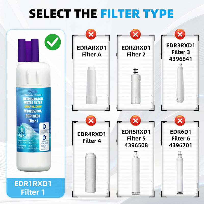 WRS588FIHZ04 WRS588FIHZ00 WRS588FIHZ06 Water Filter Replacement for Whirlpool WRS325SDHZ WRS325SDHZ08 WRS325SDHZ13 WRS325FDAM02 WRS325FDAM04 WRS321SDHZ08 WRS321SDHZ13,4 Pack 4