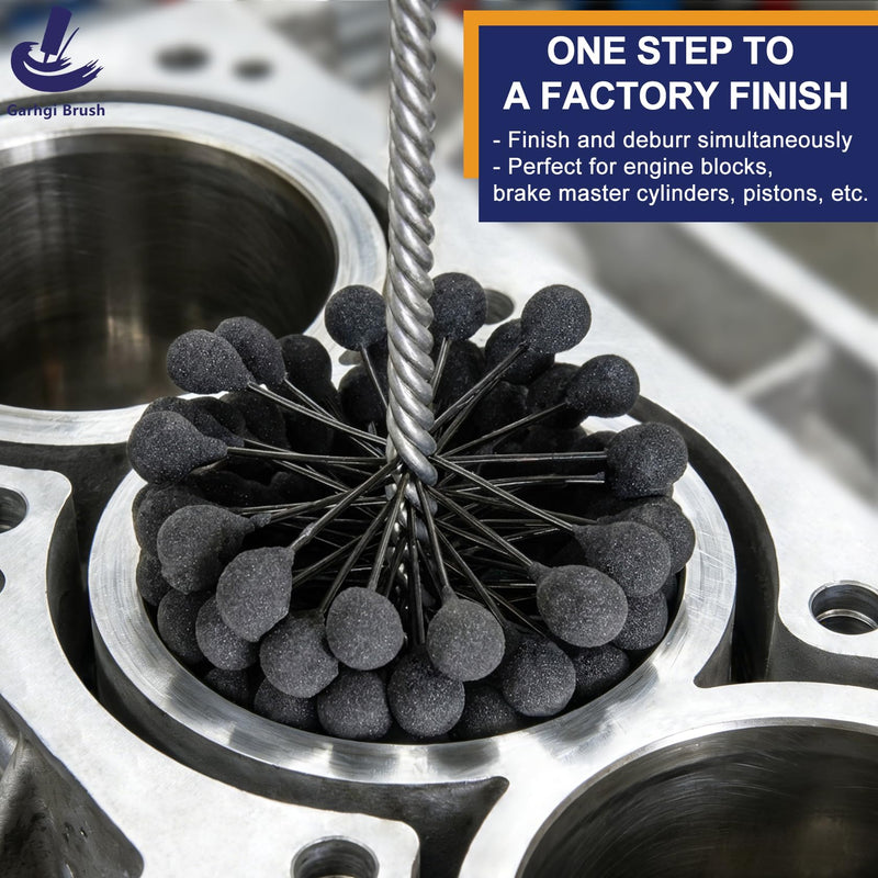 Garhgi 4-1/8"(105mm) Cylinder Honing Tool, 240 Grit Silicon Carbide Balls, Flexible Resilient for Large Automotive Motorcycle Engine Brake Rotor Tube Piston Ring Crosshatching Restoration Deburring 4.125"(105mm)