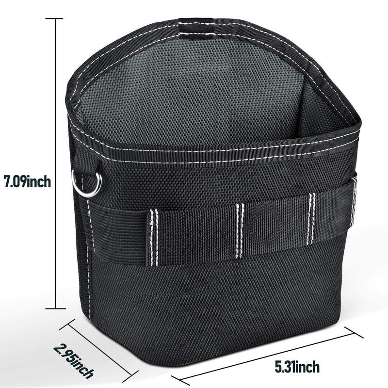 Tool Pouch Nails Screws Bag with Belt Clip (XL, Black) XL - Black