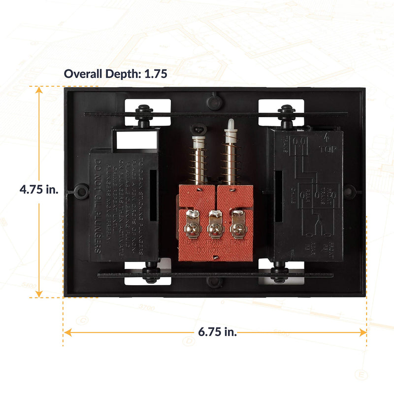 Newhouse Hardware CHIMEBASE2 Door Bell Chime Mechanism Assembly, Fits Most Nutone Models, 6.75” L x 4.75” W x 1.75” H, Black Chime Base Only