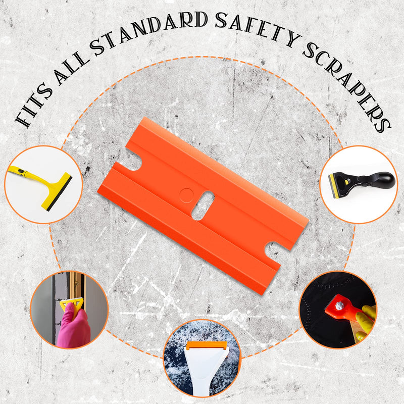 Honoson 600 Pieces Plastic Razor Blades, Double Edge Scraper, Orange