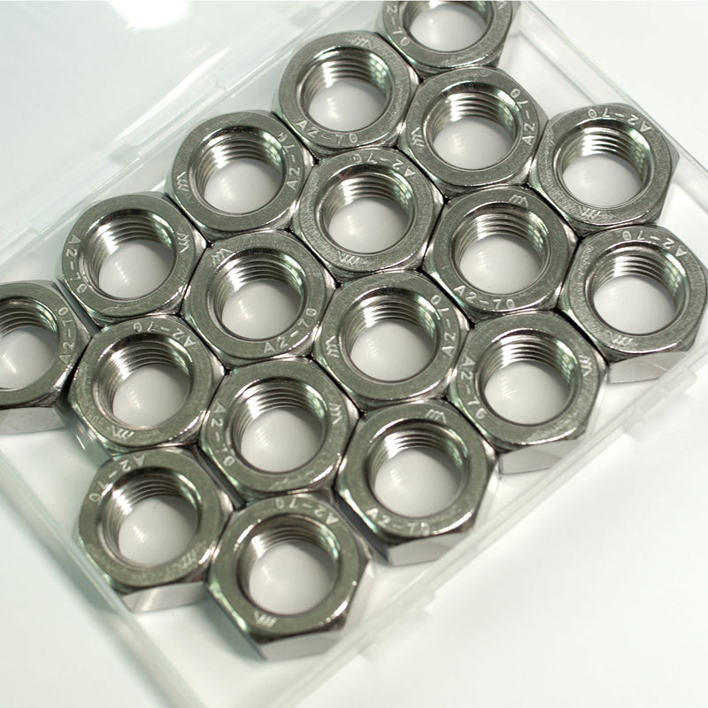 M14-1.25 Hex Nuts (27pcs), 304 Stainless Steel (18-8), Hardware, Metric, Fine Thread, DIN 934 M14-1.25