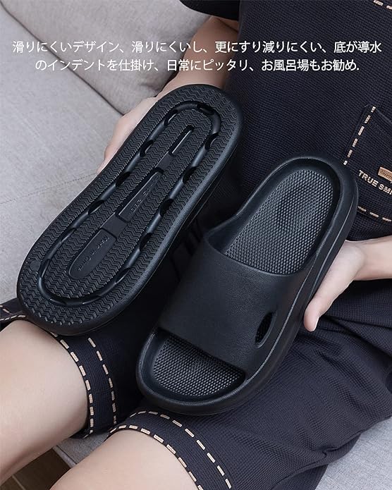 [Kokowa] Indoor slippers, thick sole sandals, antibacterial and deodorizing material slippers, sandals, room shoes, bath and toilet slippers, lightweight, anti-slip, quiet, unisex - NewNest Australia