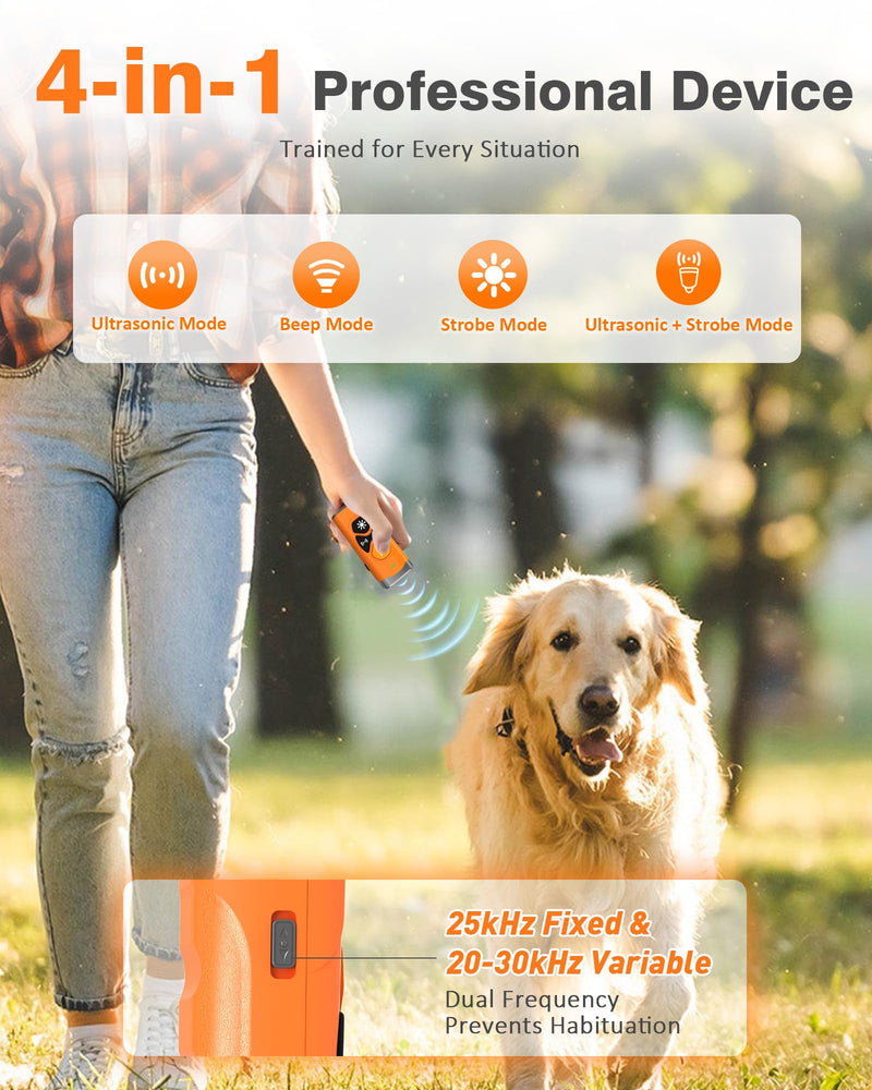 Dog Bark Deterrent Devices | Stop Your & Neighbor’s Dog Barking | 3X Ultrasonic & 23ft Range Anti Barking Device | Dog Behavior Correction Training Indoor Outdoor