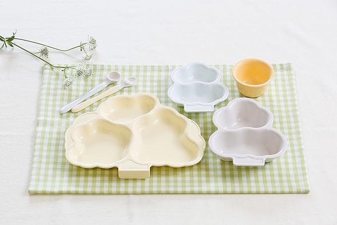 Pigeon KIPPOI Kippoi Baby Tableware Set, Cream Yellow & Mint Green - NewNest Australia