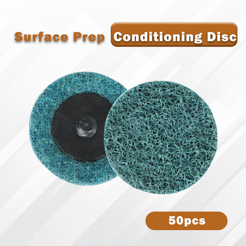 kimllier 50Pcs 2 Inch Blue Quick Change Surface Prep Conditioning Discs, R-Type Fine Disc for Cleaning, Finishing and Deburring on Metals