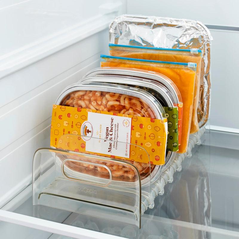 YouCopia FreezeUp Freezer Rack, BPA-Free Clear Fridge Organizer with Adjustable Dividers and Handles for Frozen Food Box and Meal Storage, 15 Freezer Rack, 15"