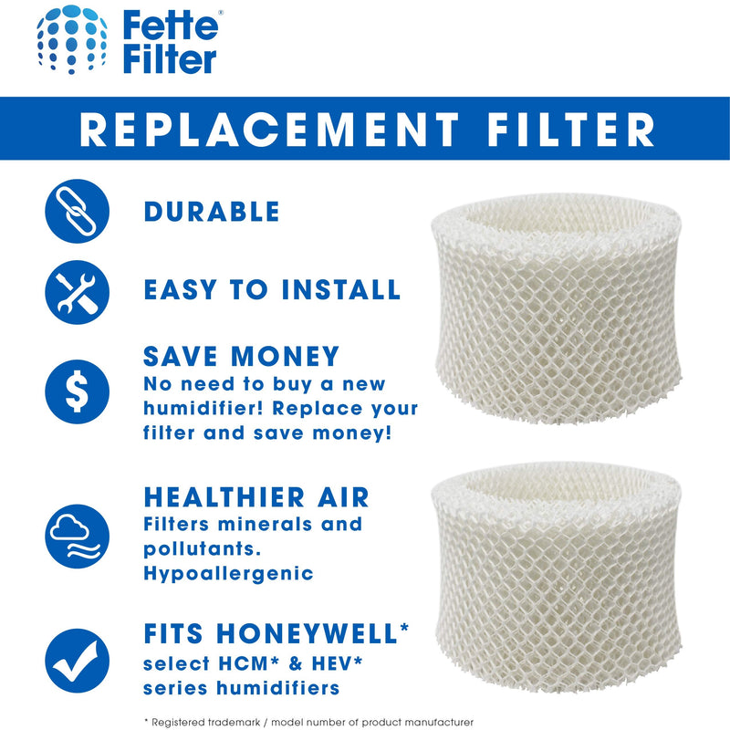 HAC-504 Premium Humidifier Wicking Filter Compatible with Honeywell HAC-504 HAC-504AW HAC504V1 Humidifier Replacement Filter A Replacement for Honeywell Filter HCM 350 & Cool Mist Humidifiers. (2QTY) White 2