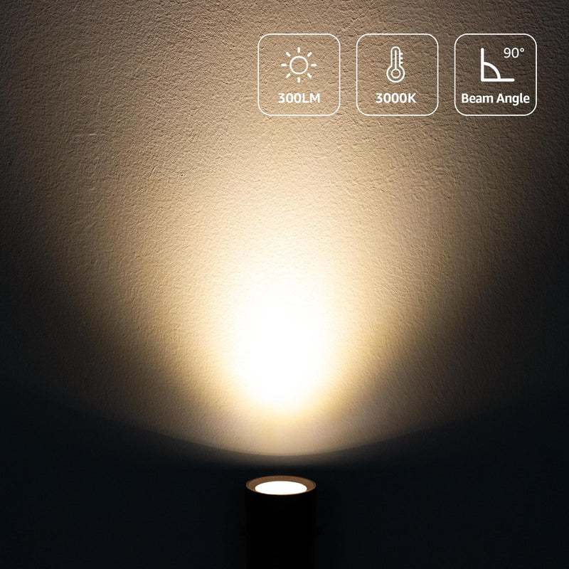 SUNVIE 2 Pack LED 120V SpotLights Indoor, 3W Up Lights Floor Spotlight, 3000K Uplights Indoor Accent Lighting for Plants Pictures Artwork, 5.9 FT Cord with Foot Switch