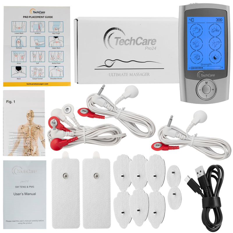 Tens Unit Muscle Stimulator 24 Modes EMS Pulse Massager Machine Device Neck Back Leg Shoulder Pain Relief with Lower Back Massager Belt