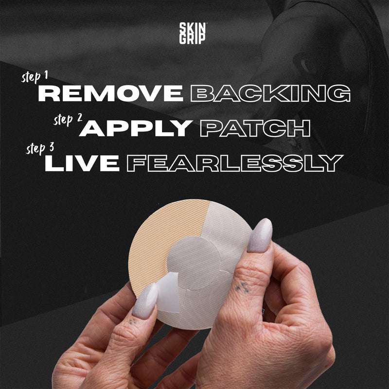 Skin Grip Adhesive Patches for Freestyle Libre 2 CGM – Waterproof & Sweatproof Adhesive for 10-14 Days, Pre-Cut Adhesive Medical Tape, Sensor Cover – 20 Pack, Tan