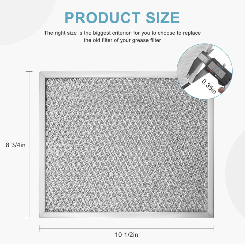 2 Pack Aluminum Range Hood filter 97006931 Replacement for Bro-an Nu-tone Range Hood Grease Filter PART#S97006931 (10-1/2 x 8-3/4 in) BP29, 88150, 99010121 by AMI PARTS 2