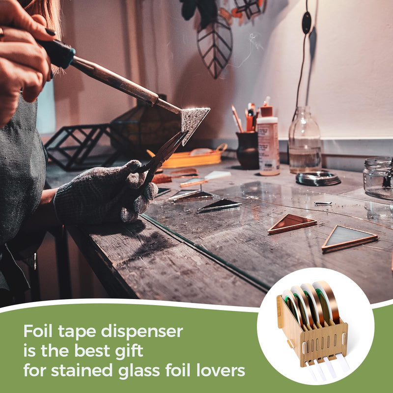 Copper Foil Tape Dispenser Stained Glass Foil Tool Stained Glass Supplies Foil Dispenser for Stained Glass Art Tools Storage (No Tape) No Tape