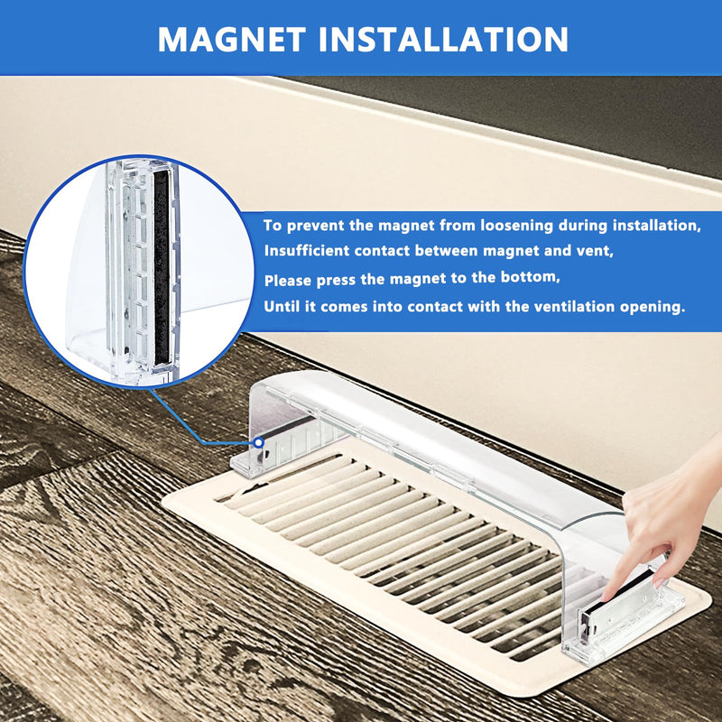 Air Vent Deflectors Adjustable Magnetic Heat and Vent Cover,9" to 15"Inches-Heavy Duty Unbreakable Plastic with Magnet Secure Design ，for Vent Covers for Home Floor，Sidewal，Ceiling Registers,2 Pack… 2 Pack