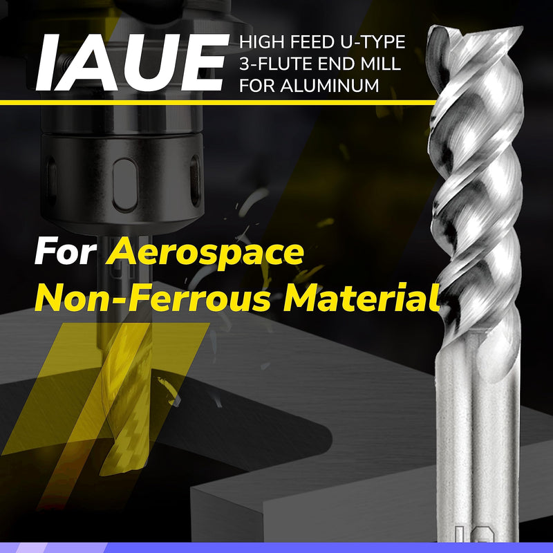 SPEED TIGER Carbide Square End Mill - 3 Flute - IAUE5/16 3 (1 Piece, 5/16") - High Feed U-Type Design - for Roughing and Finishing - for Milling Aluminum Applications – Professional Mill Bits Sets 1 5/16 in - NewNest Australia