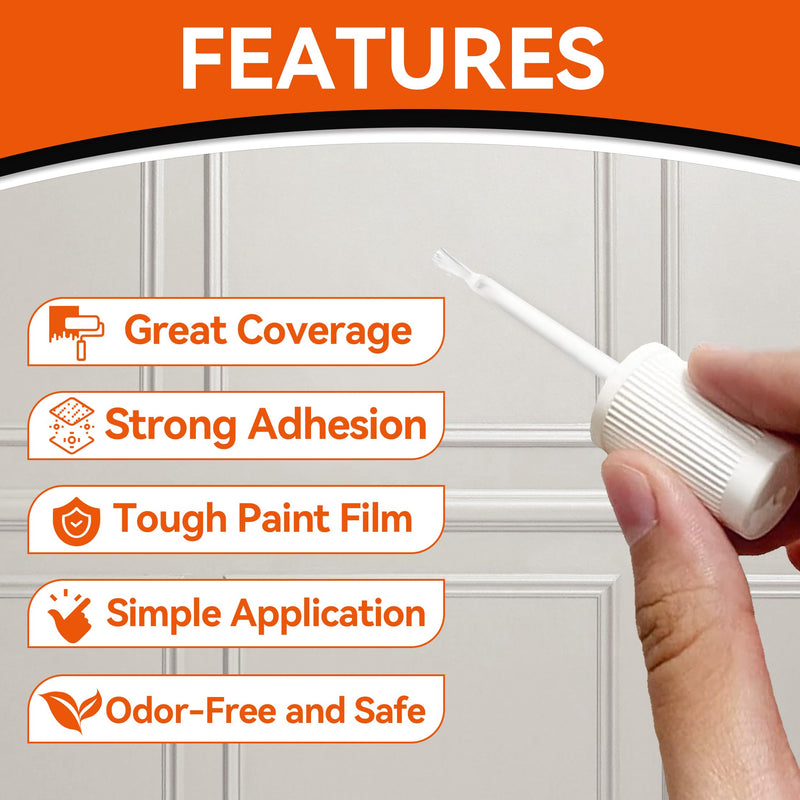 Brohood White Touch Up Paint, Appliance Kitchen Cabinet Bathtub Paint for Wall, 30ML Multi Surface Touch Up Paint Pen, Semi Gloss White Wall Paint for Enamel Porcelain Door Furniture Chips Scratches 1 Pack Semi Gloss - NewNest Australia