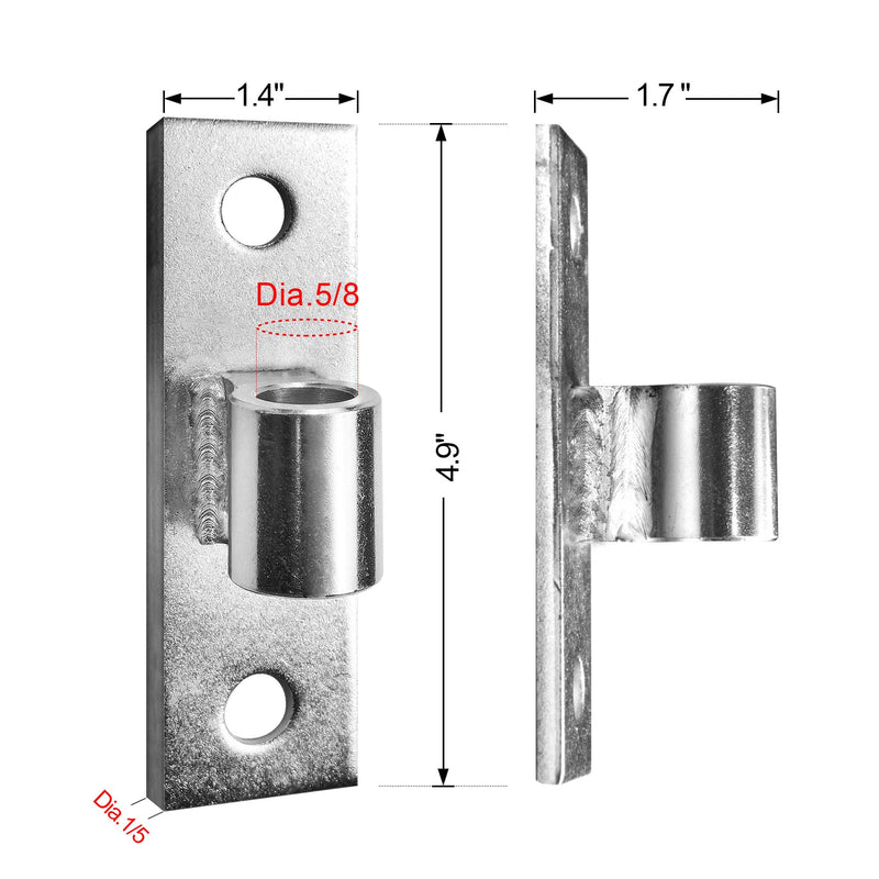 Gate Hinges, Sturdy Metals Wall Mount Gate Hinges Heavy Duty, Gate Hinge for Farm Gate or Fence Gate, Fit 5/8'' Pin Chain Link Fence Gate Hinge-2Pcs, KZ-YZJL38125-2