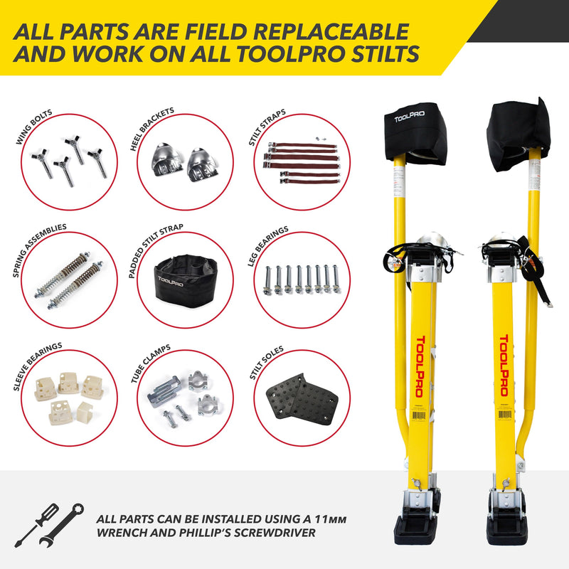 ToolPro Replacement Kit for Stilts - Compatible with All ToolPro Stilts, Easy On-Site Replacement & Installation (K5 Leg Bands)