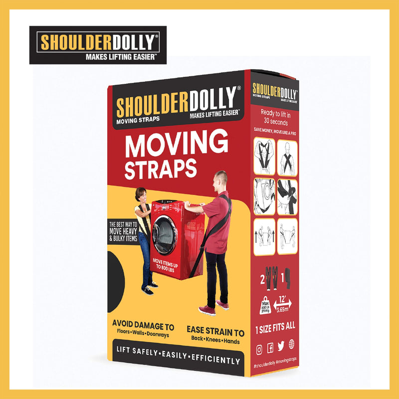 Shoulder Dolly Moving Straps - Lifting Strap for 2 Movers - Move, Lift, Carry, And Secure Furniture, Appliances, Heavy, Bulky Objects Safely, Efficiently, More Easily Like The Pros - LD1000 1 Pack