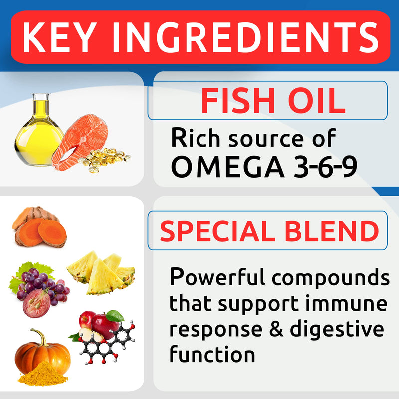 Allergy Relief + Omega 3 for Dogs - Oil Treats for Dog Shedding, Skin Allergy, Itch Relief, Dry Skin & Hot Spots Treatment, Joint Health - Skin and Coat Supplement - EPA & DHA Fatty Acids - PawsPlanet Australia