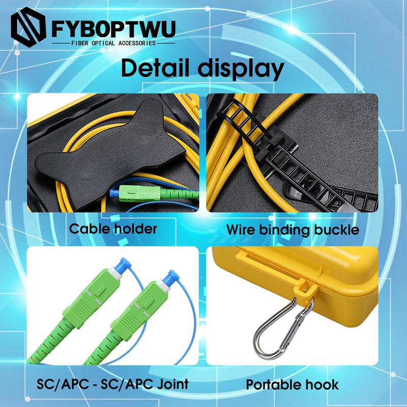 OTDR Launch Cable Box SC/APC-SC/APC Singlemode SM（9/125） Extension Cord OTDR Dead Zone Eliminator Fiber Optic Tester (500M) SC APC - SC APC 500m