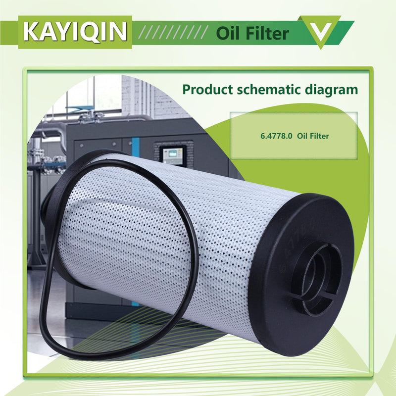 6.4778.0 KAYIQIN Oil Filter Compatible with Screw Air Compressor Replacement Filter Part