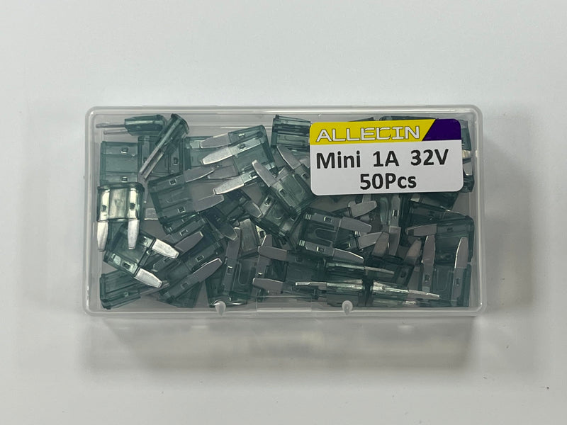 1A Mini Fuse 1 AMP ATM APM Blade Car Fuses 1Amp Automotive Fusibles for RV Auto Motorcycle Truck (Pack of 50Pcs) 1A