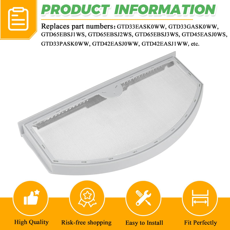 GTD42EASJ2WW GTD33EASK0WW GTX22EASK0WW GTD65GBSJ3WS WE03X23881 Dryer Lint Filter with Cleaner Brush Fit for GE Hotpoint Dryer Filter Replacement WE03X23881 Stainless Steel Dryer Lint Screen Filter