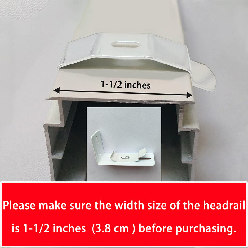 AuRiver 6 pcs Vertical Blind L Bracket Vertical Blind Bracket Clips 3 inch Length for Vertical Blinds with Headrail Width 1-1/2"(38mm) Bracket Clips Outside Mounting White Bracket+White Clip
