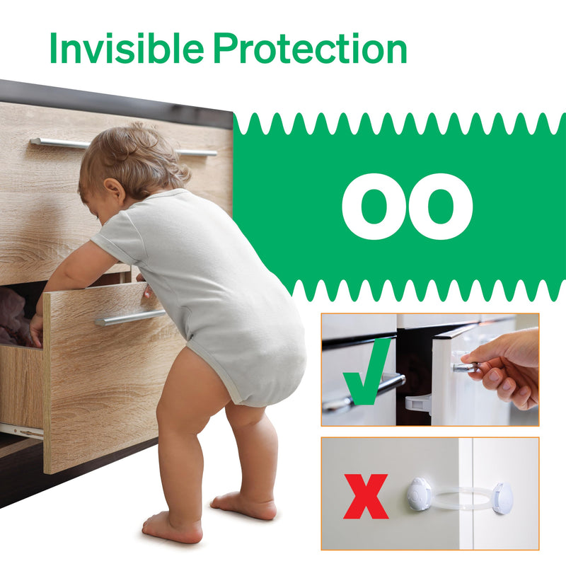Easy Installation Magnetic Child Safety Cabinet Locks by LoveNoobs™, 20 Locks + 4 Keys, Keep Your Little Ones Safe with Easy-to-Install, Secure Baby Proofing for Cabinets and Drawers