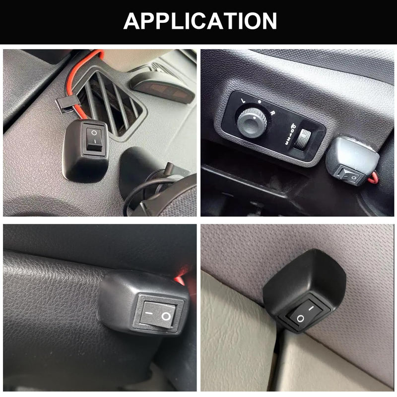 Inline KCD1 Rocker Switch 6A-250V 16A-125V SPST ON-Off Switch Box with Self-Adhesive for Car Boar Household Appliances Black