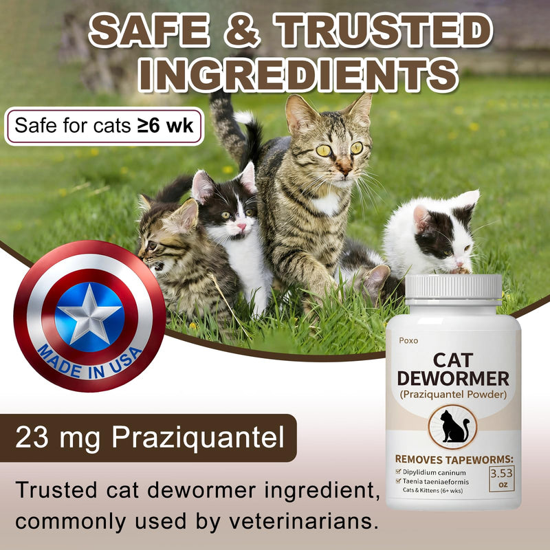 Tapeworm Dewormer for Cats & Kittens, Praziquantel for Cats, Tapeworm Treatment for Cats (6+ Weeks)