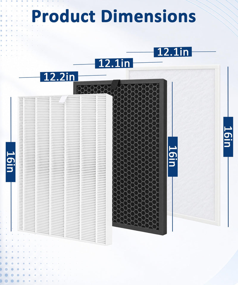 HR900 Replacement Filter Compatible with Winix HR900 Air Purifier Multi-Layer Filter Media + Activated Carbon Filter 14
