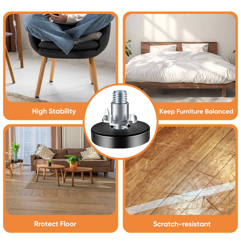 8 PCS 1/4" Thread Furniture Feet Levelers,Adjustable Furniture feet,Thread Adjustable Furniture levelers Screw,Furniture Legs (8 PCS 1/4”Thread Stool Legs) 1/4 IN - 8 PCS