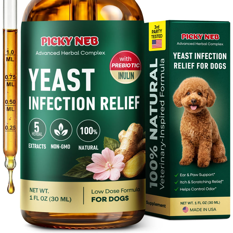 Yeast Infection Treatment for Dogs - Reduces Irritation & Relieves Itching - Supports Health Skin, Ears, Paws - (1oz)