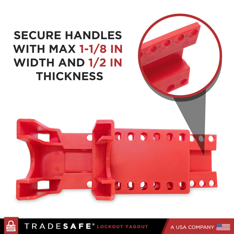 TRADESAFE Adjustable Ball Valve Lockout - Ball Valve Lock Out Devices for 1/2 inch to 4-1/4 inch Pipe Diameter, Valve Lock Out Tag Out, Water Valve Lock, Gas Valve Lock, 2 Pack
