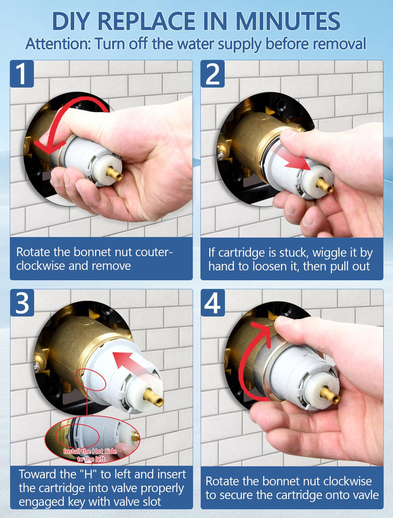 Shower Cartridge Replacement for Delta RP46074 (2006-Present) RP46074 with nut ×2