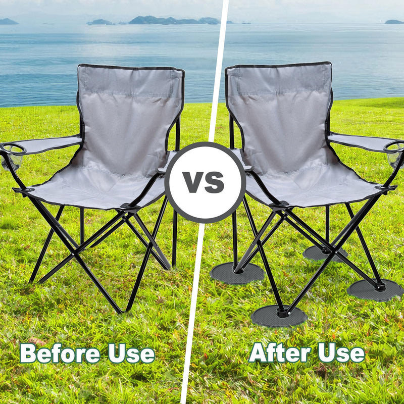 Furniture Pads for Camping Chairs Anti-Sinking Outdoor Furniture Cups Chair Leg Protectors for Sand, Lawn or Soft Ground (8, Grey, 5.35 in) 8