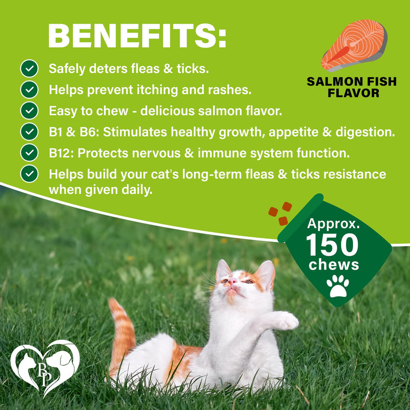 Flea and Tick Prevention Chewable Pills for Cats - Revolution Oral Flea Treatment for Pets - Pest Control & Natural Defense - Chewables Small Tablets Made in USA (Salmon Fish (for Cats)) - PawsPlanet Australia